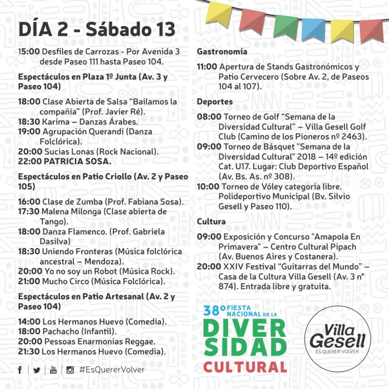 Segunda jornada de la fiesta de la diversidad cultural en Villa Gesell