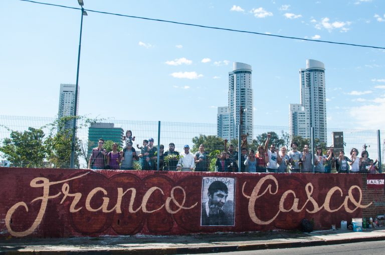 Pintaron un mural a cuatro años de la desaparición forzada de Franco Casco