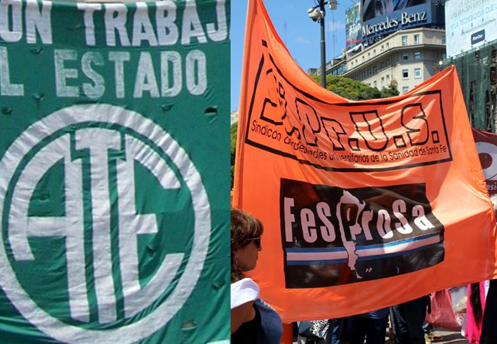 Tercera jornada gremial de protesta de Amsafe Rosario, ATE Rosario y SIPRUS