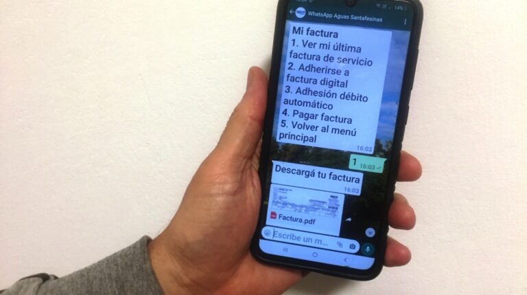 Los usuarios de Aguas Santafesinas pueden efectuar reclamos o gestiones a través de WhatsApp