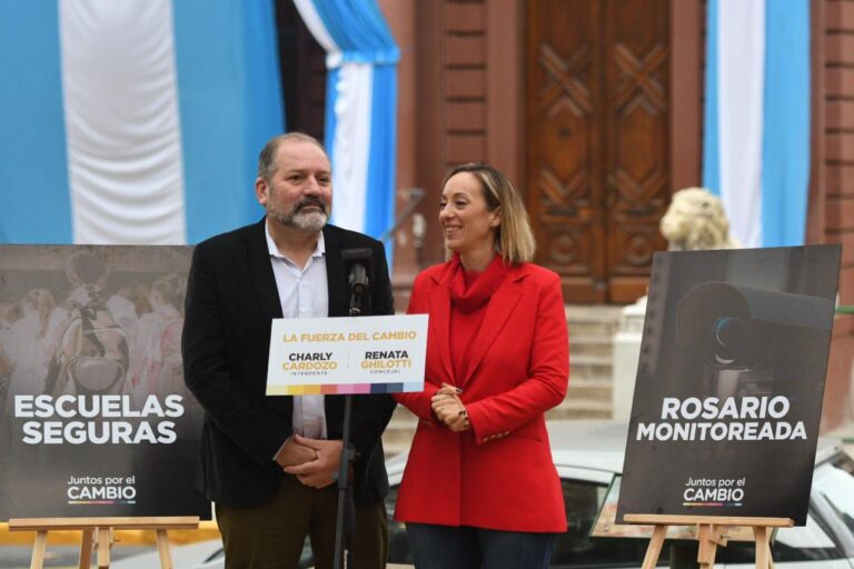 Charly Cardozo y Renata Ghilotti presentaron sus propuestas de “Rosario Monitoreada y Escuelas Seguras”