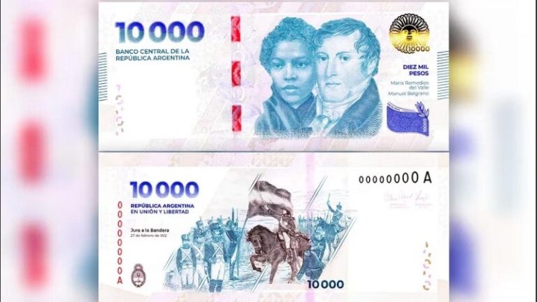 El Banco Central ya puso a circular el billete de 10 mil pesos