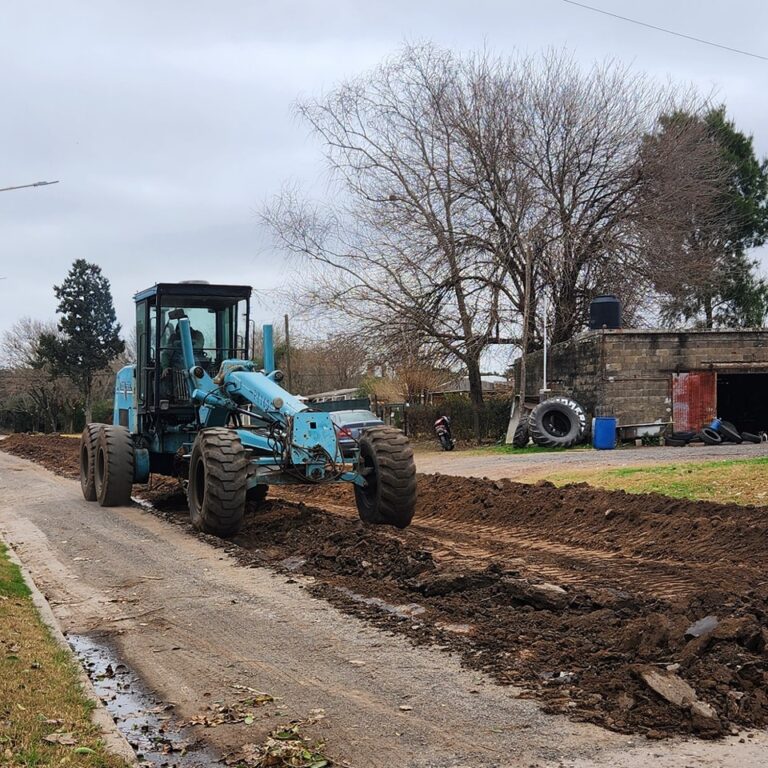 San Jerónimo Sud: avanza la pavimentación en calles y la iluminación en espacios públicos