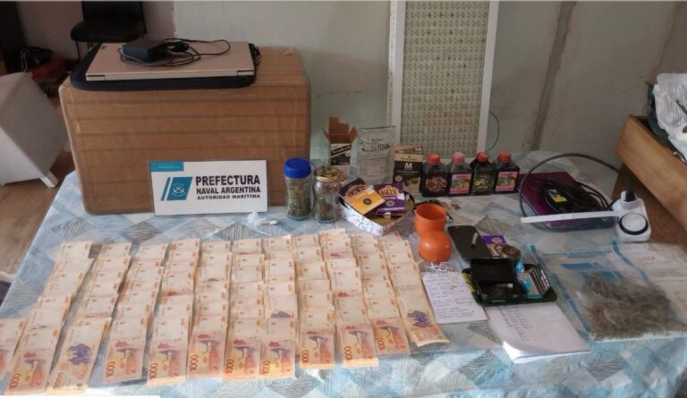 Mar del Plata: Prefectura aprehendió a dos hombres e incautó drogas y una millonaria cifra de dinero