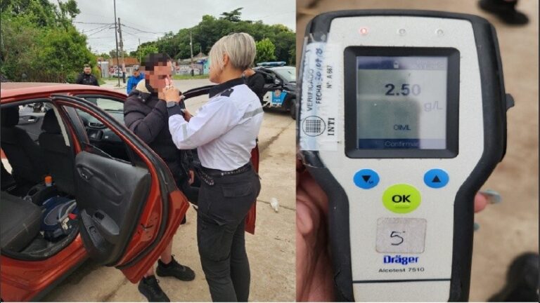 Graves casos de alcoholemia en Rosario: un conductor tenía 2,50 g/l y otro causó un choque