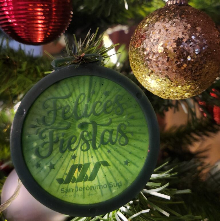 San Jerónimo Sud recicló 10 mil tapitas y las transformó en adornos navideños para las familias